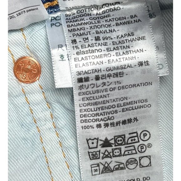 Levis 501 93 Premium Men 32x32 Straight Blue Jeans Distressed Button Fly Stretch - Picture 9 of 12